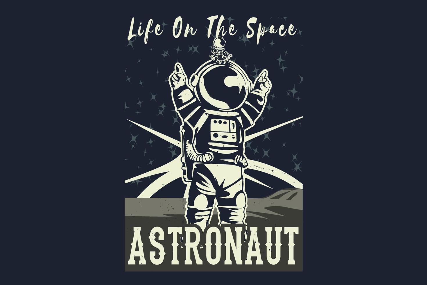 vida en el espacio diseño de silueta de astronauta vector