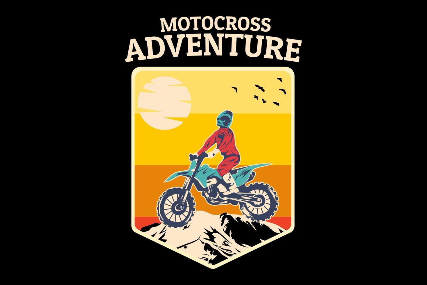 diseño de silueta de aventura de motocross vector