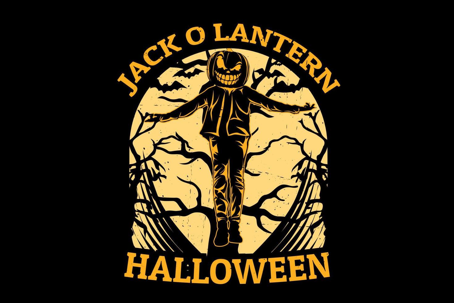 Jack o lantern halloween silhouette design vector