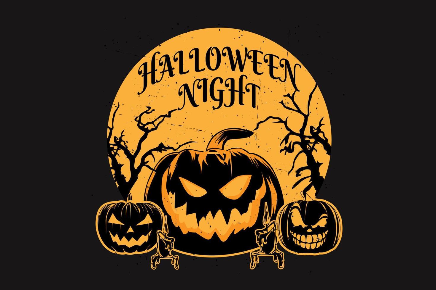 Halloween night silhouette design vector
