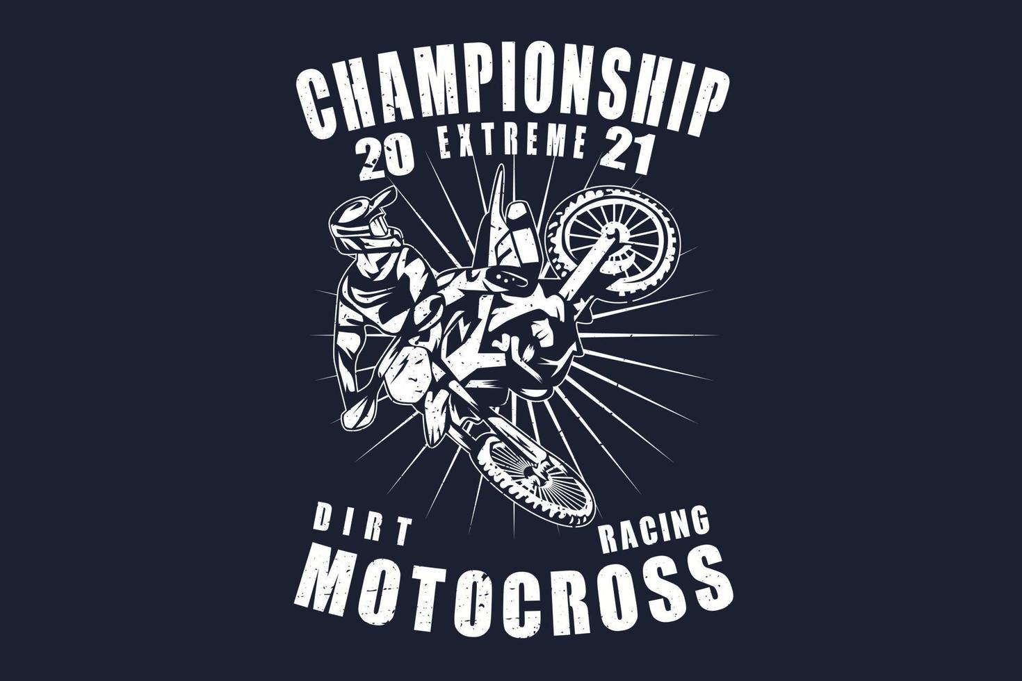 diseño de silueta de campeonato extremo de motocross vector