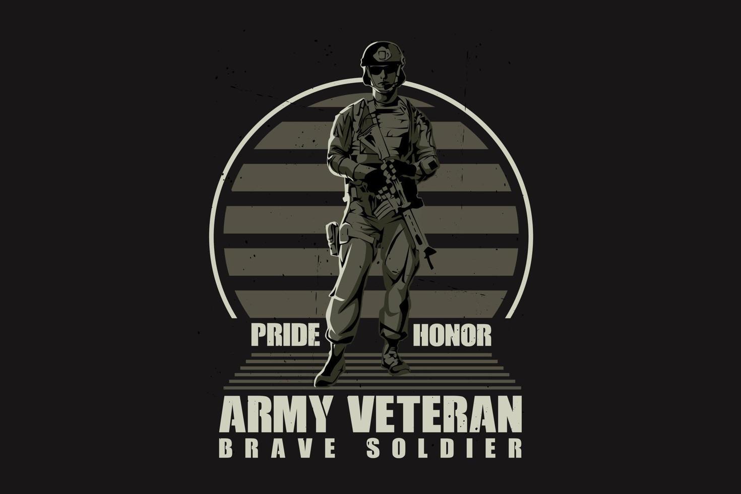 Army veteran brave soldier silhouette design vector