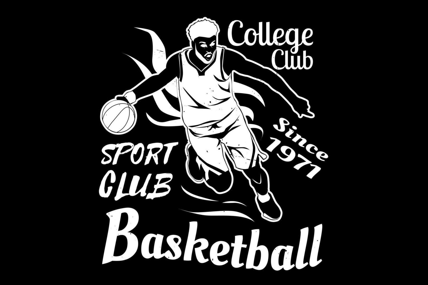diseño de silueta de baloncesto del club deportivo vector