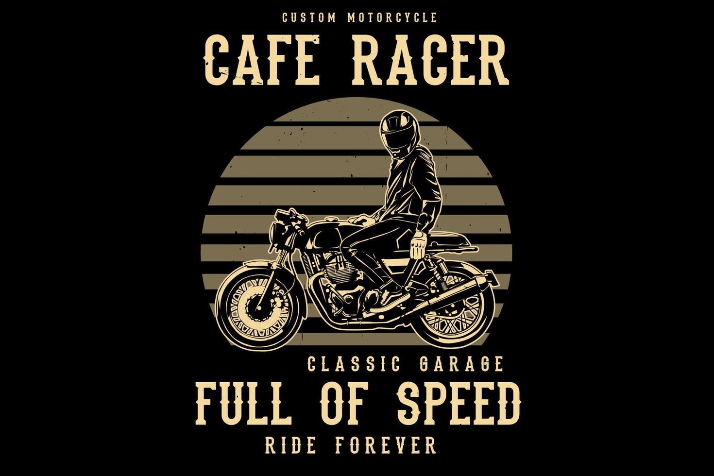 Cafe racer full of speed silhouette design vector