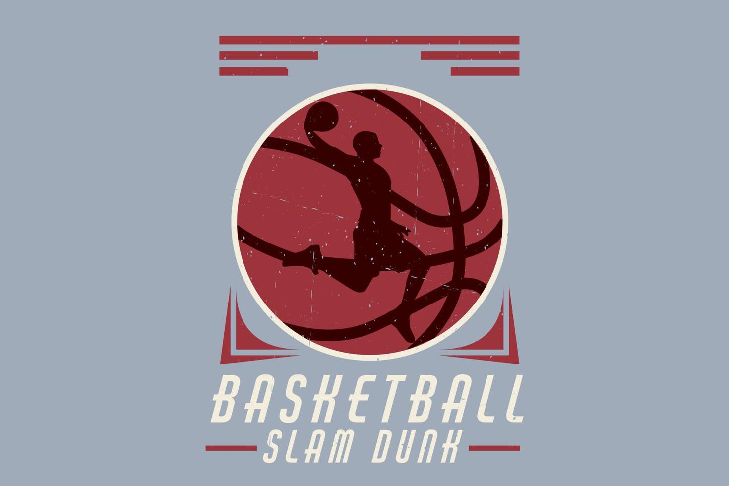 diseño de silueta de baloncesto slam dunk vector