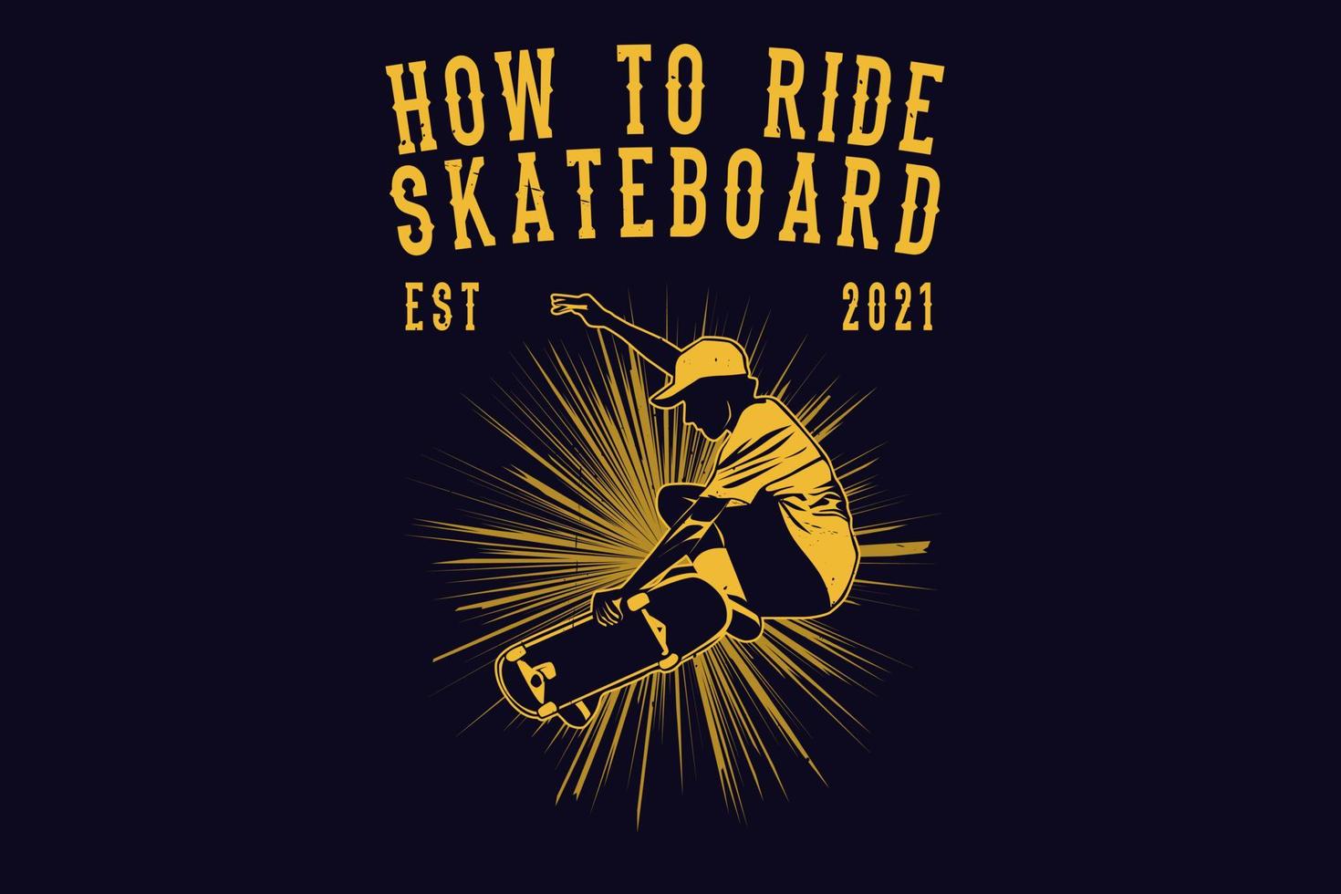 How to ride skateboard silhouette design vector