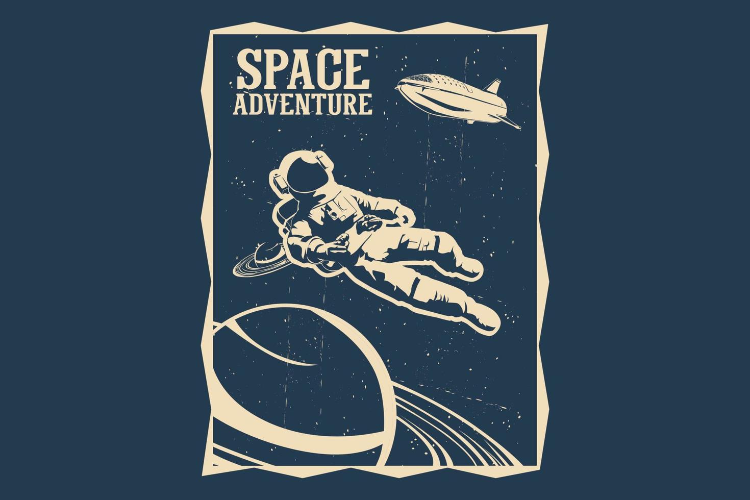 diseño de silueta de astronauta de aventura espacial vector