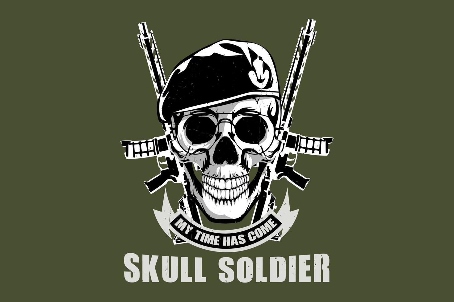 Skull soldier silhouette design vector