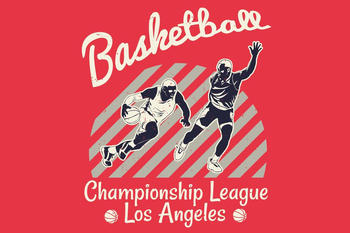 diseño de silueta de liga de campeonato de baloncesto vector