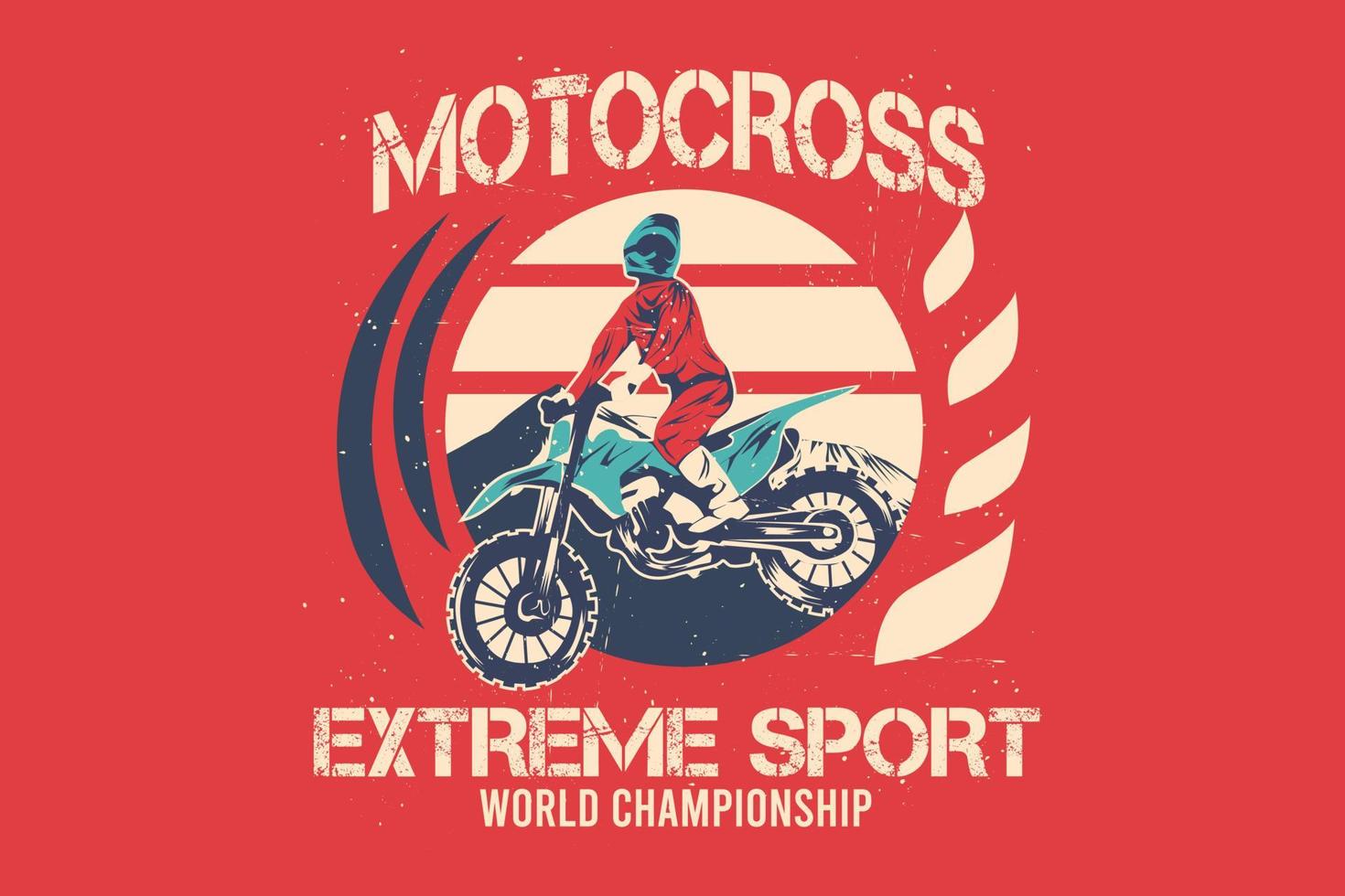 diseño de camiseta de silueta extrema de motocross vector