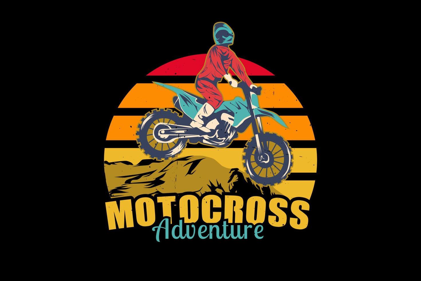 diseño de silueta de aventura de motocross vector