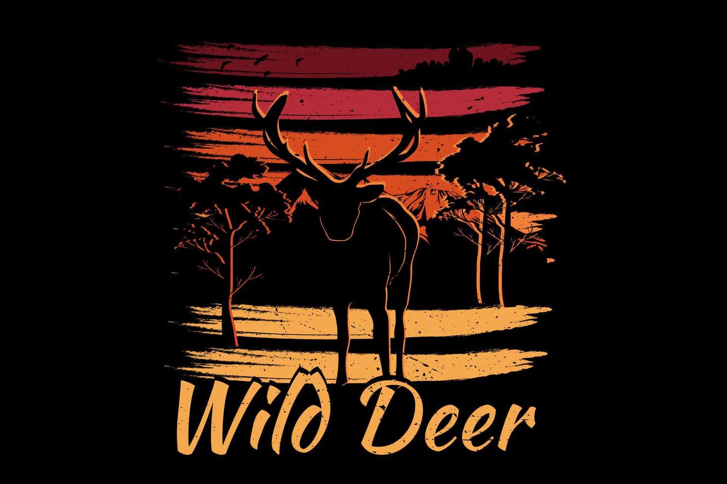 Wild deer silhouette design vector