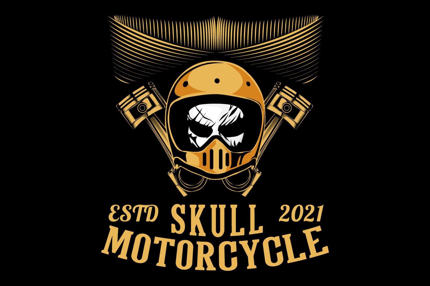 Skull vintage helmet silhouette design vector