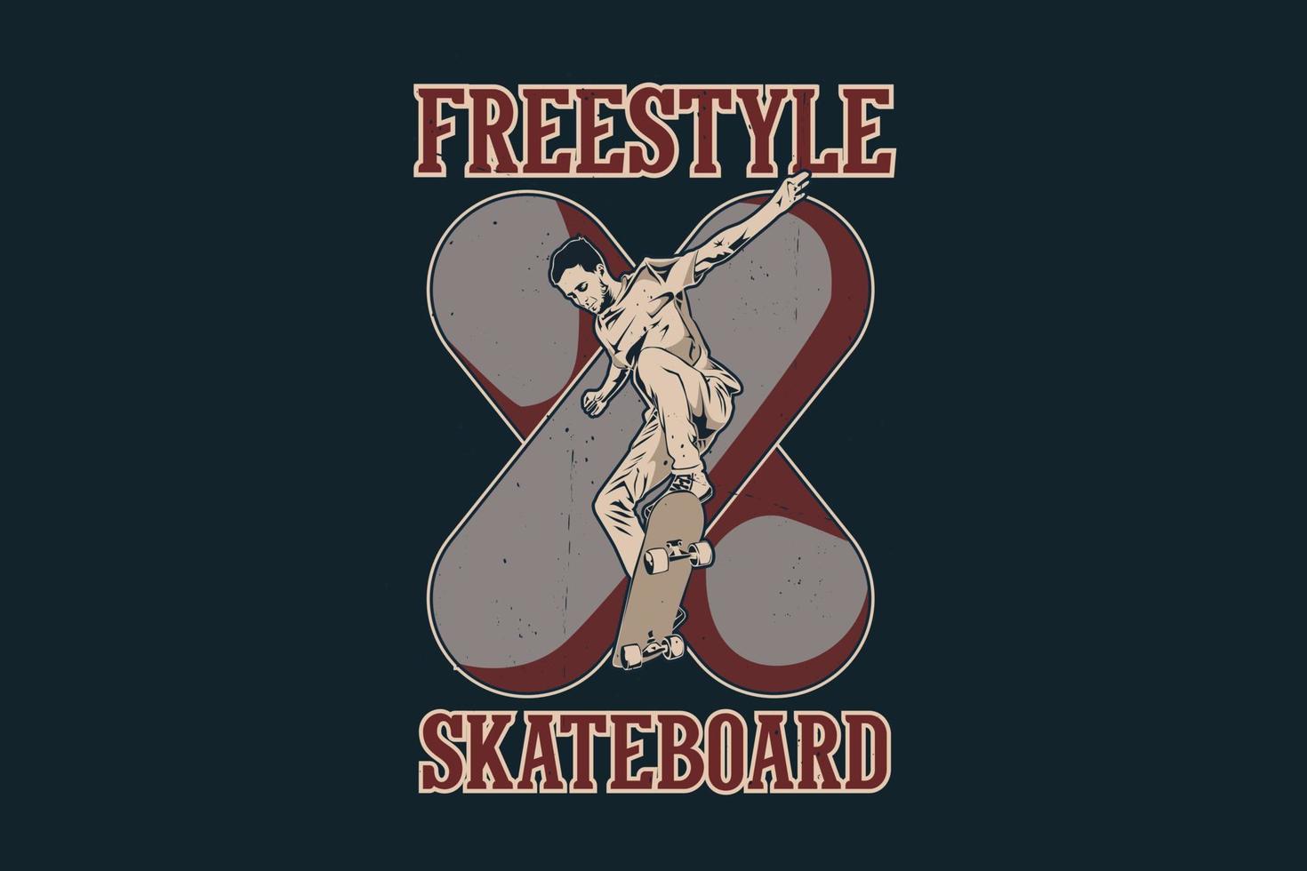 diseño de silueta de patineta de estilo libre vector
