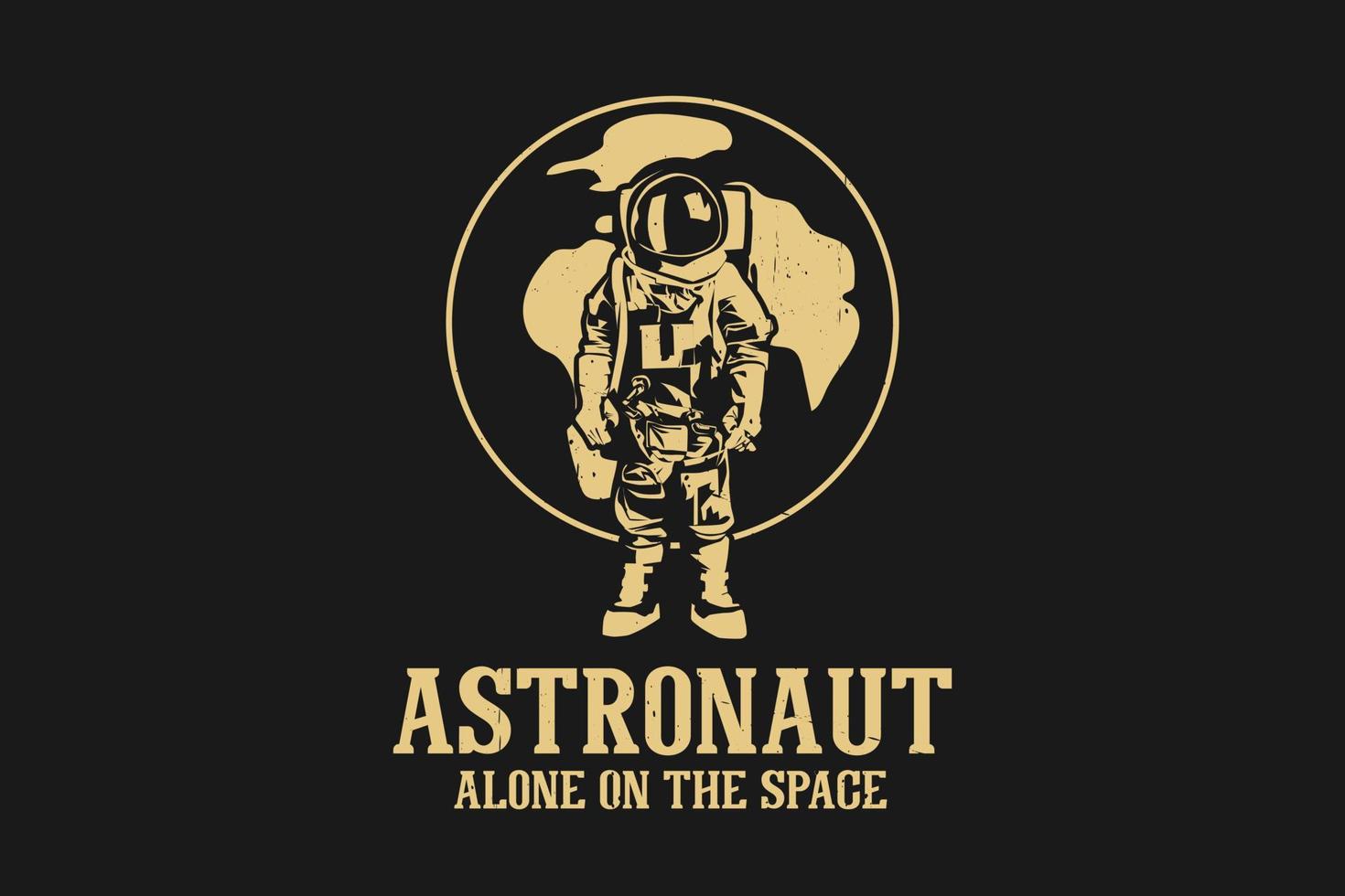 Astronaut alone on the space silhouette design vector