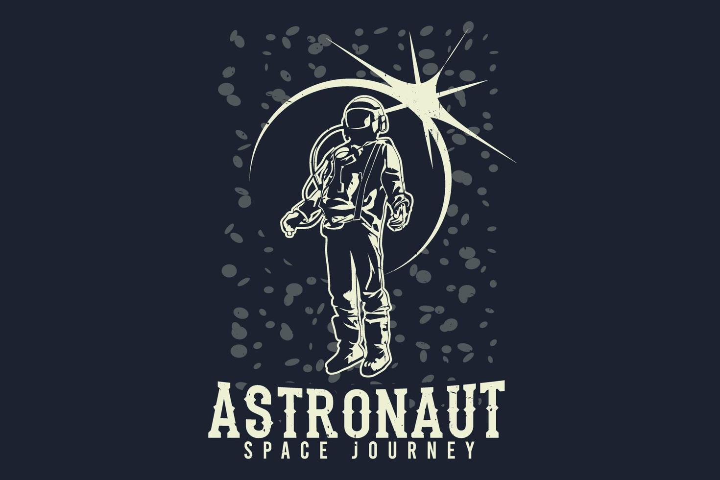 Astronaut space journey silhouette design vector