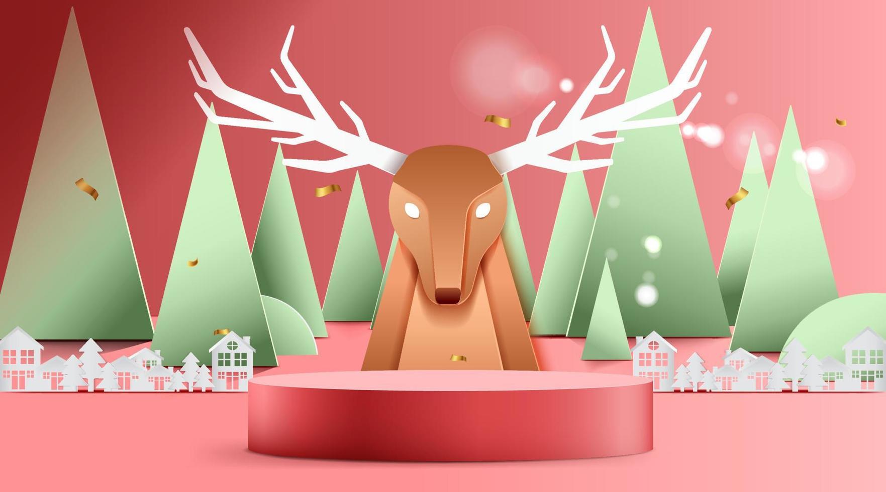 Merry Christmas and happy new year banner with decoration for christmas festival. vector