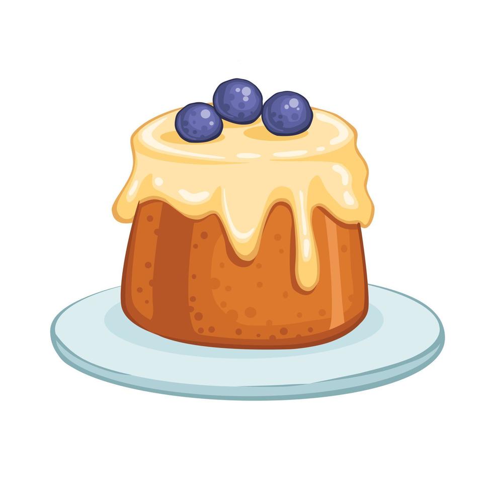 Ilustración de conjunto de tortas aisladas de vector horneado dulce. tarta de glaseado de fresa para vacaciones, magdalena, tarta de chocolate marrón gourmet, celebración de cumpleaños colorida panadería de brownie de cereza con fruta