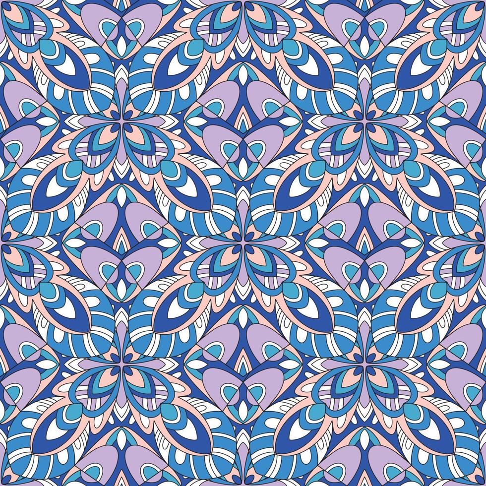 Vector floral and geometric background seamless pattern. Tribal ethnic ornament. Arabic Indian motif, lace fabric texture.