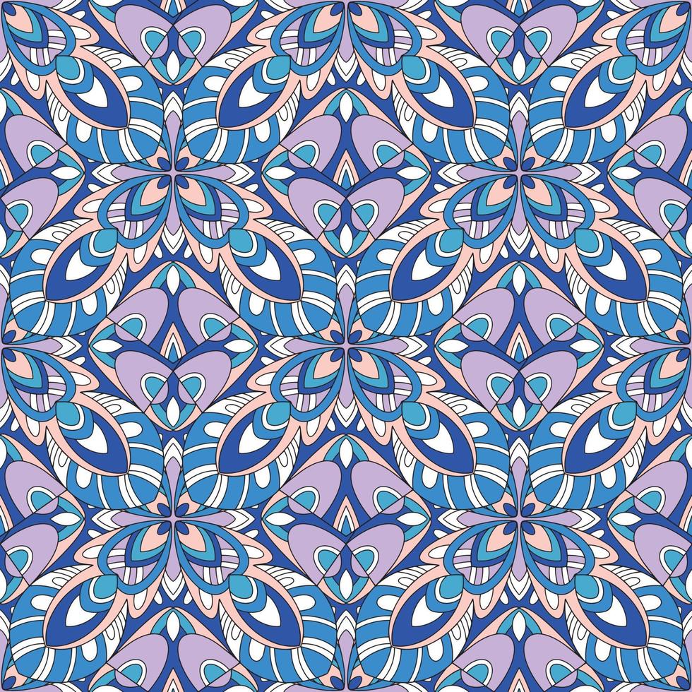 Vector floral and geometric background seamless pattern. Tribal ethnic ornament. Arabic Indian motif, lace fabric texture.