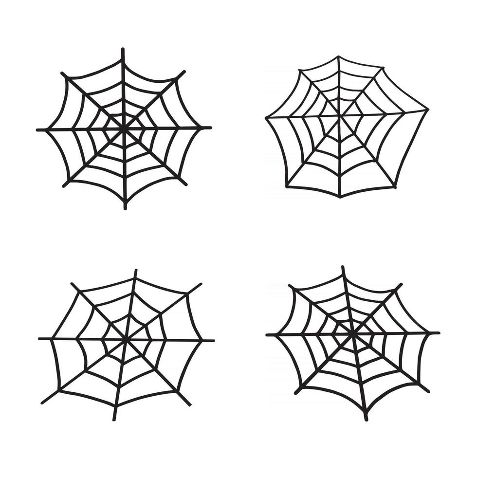 Set of spider web vector