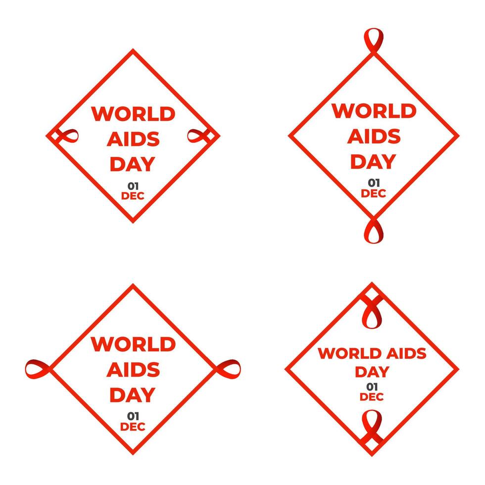world aids day labels collection vector
