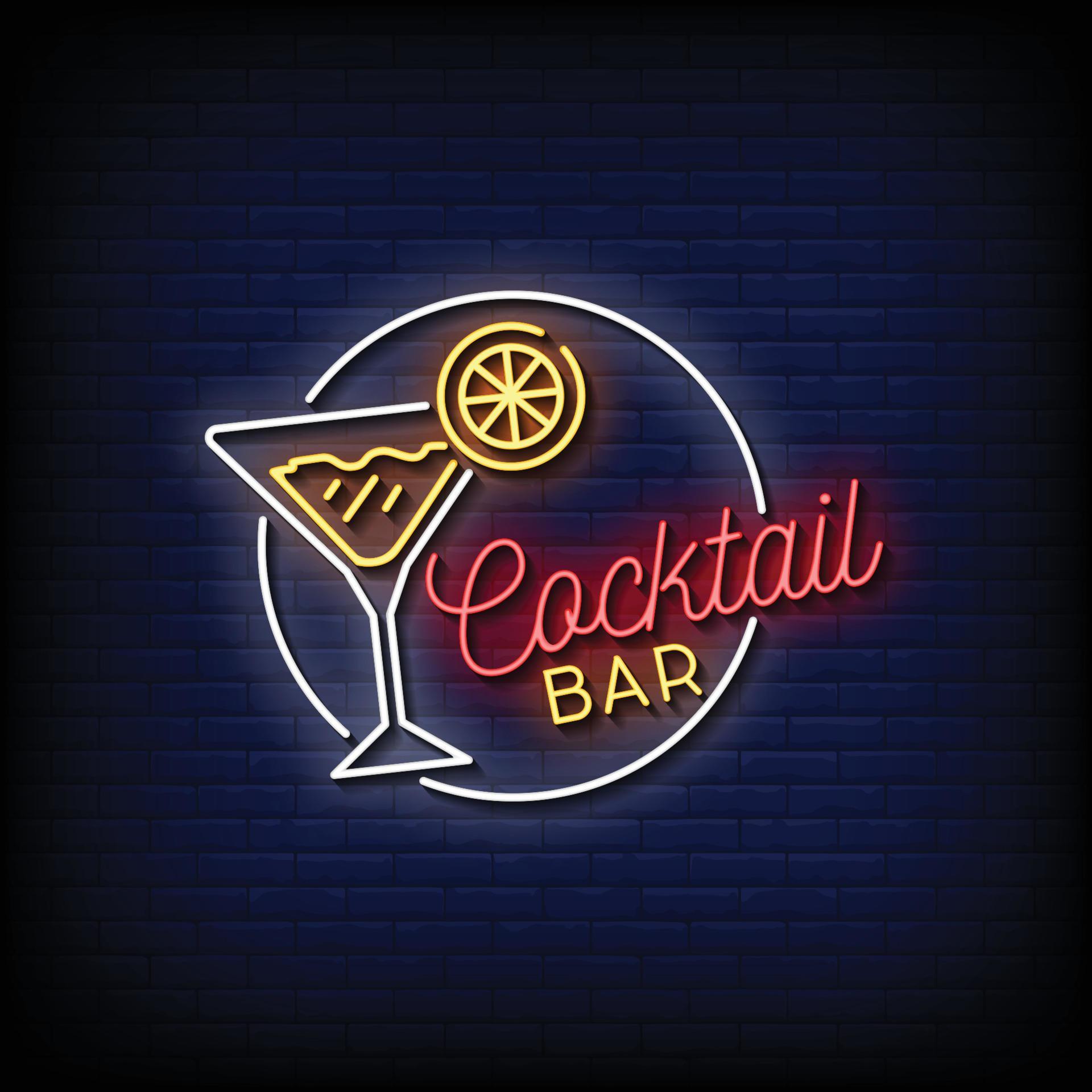 Cocktail Bar Neon Signs Style Text Vector 3794543 Vector Art at Vecteezy