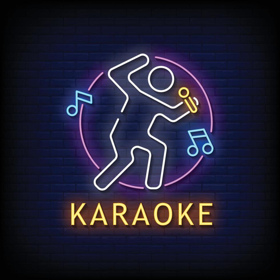 Karaoke Neon Signs Style Text Vector