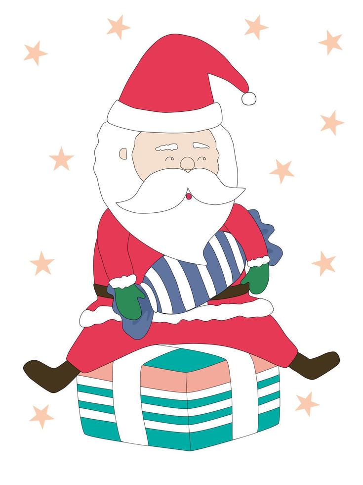 merry christmas with Santa Claus collection vector