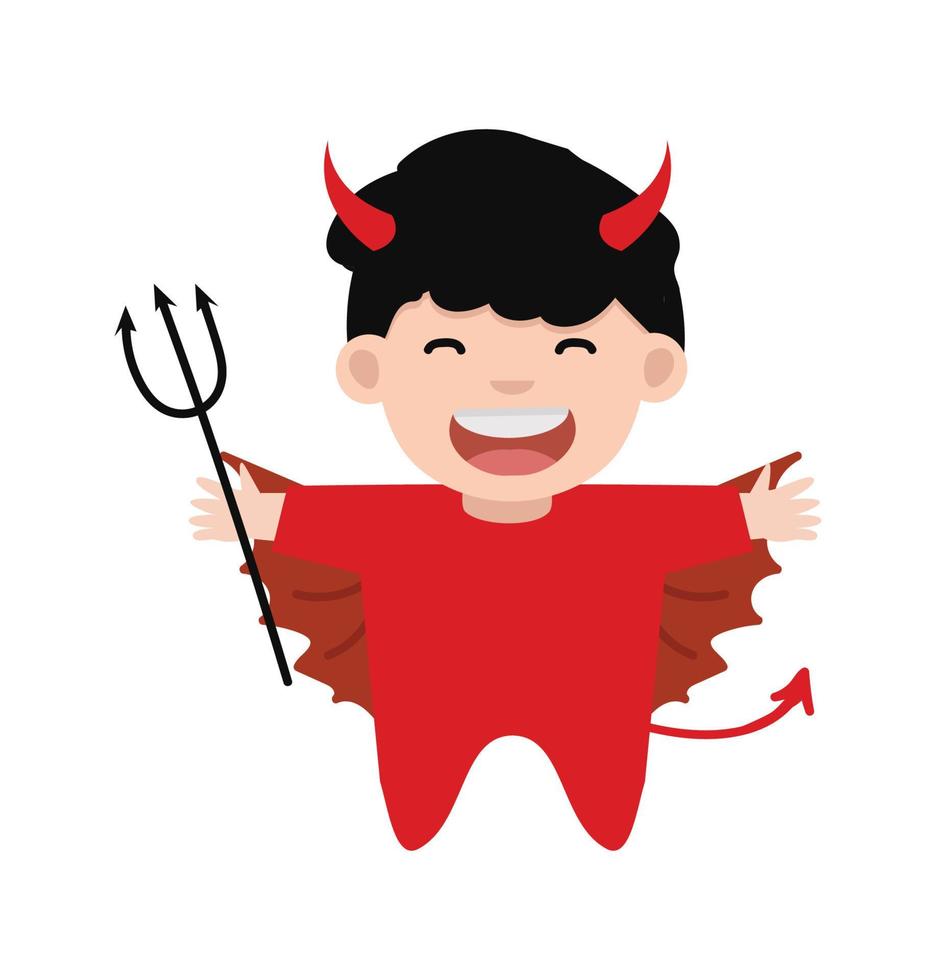 vector de chico demonio de dibujos animados lindo