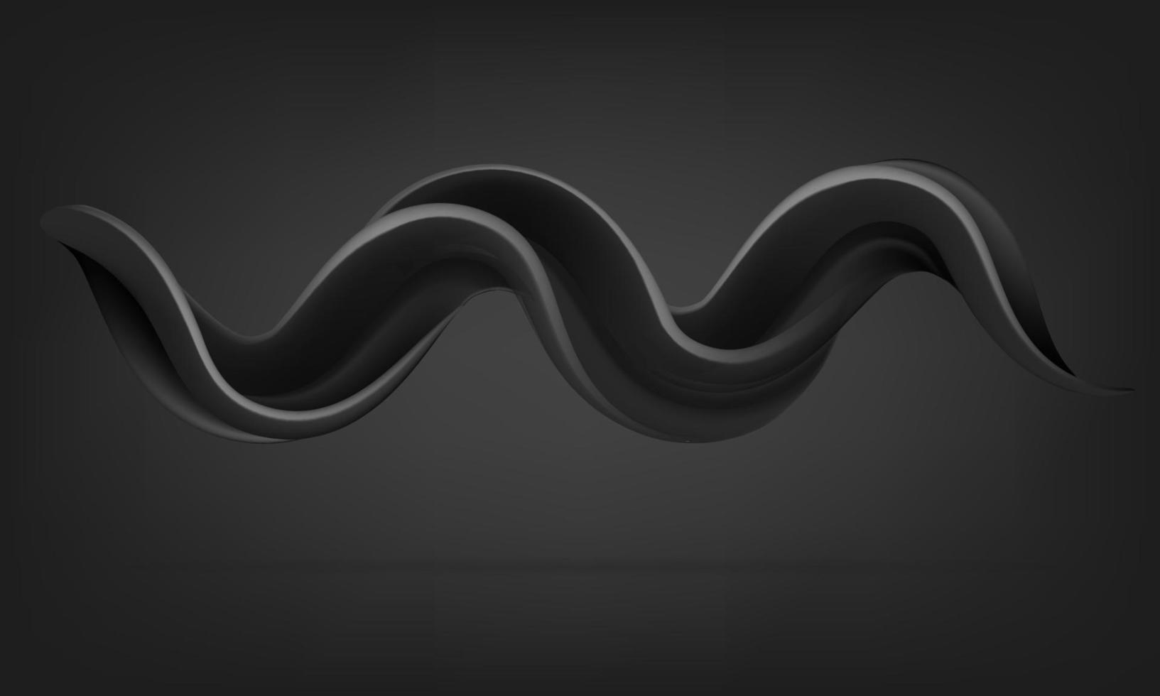 Abstract 3D wave figure. Wave shapes. Wave monochrome on a gray background. With a soft shadow. vector