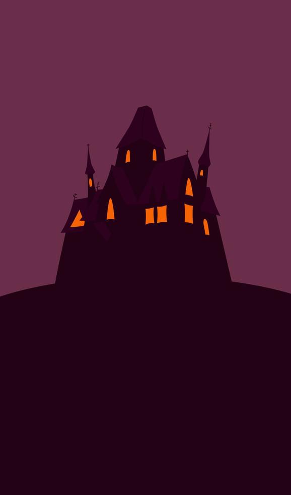 Halloween-themed castle background template. vector