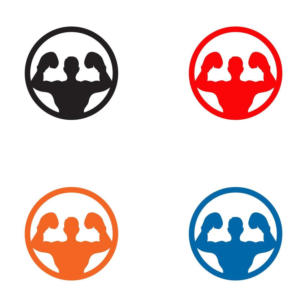 Boxing club training camp logo design vector