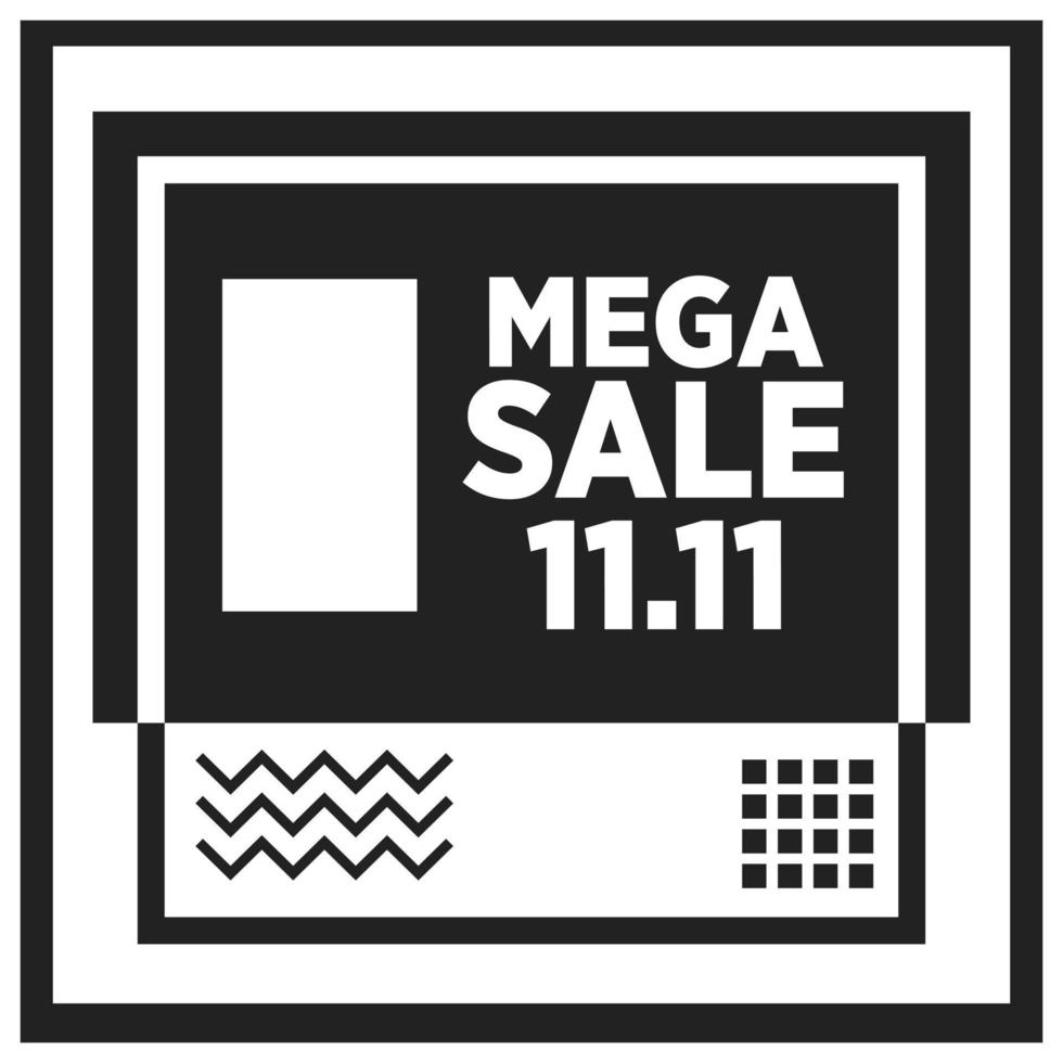 banner de super venta en blanco y negro, cartel, diseño de fondo vector