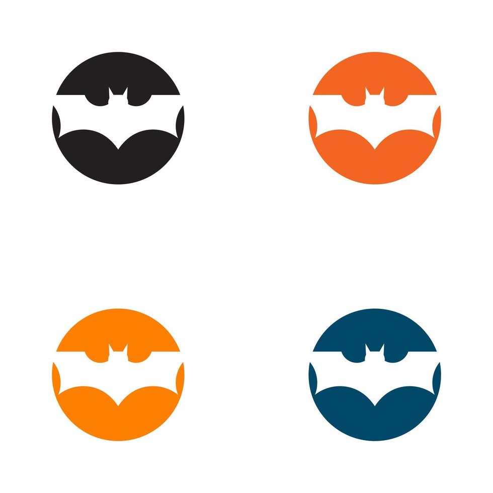 Bat animal emblem logo design vector
