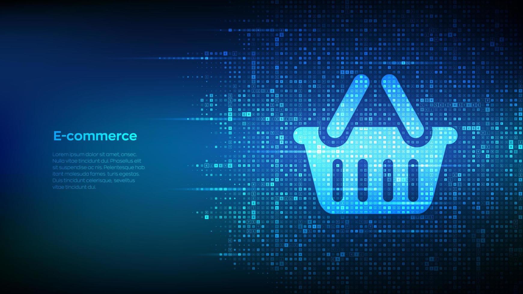Vector ecommerce pattern with word Ecommerce background tasmeemMEcom