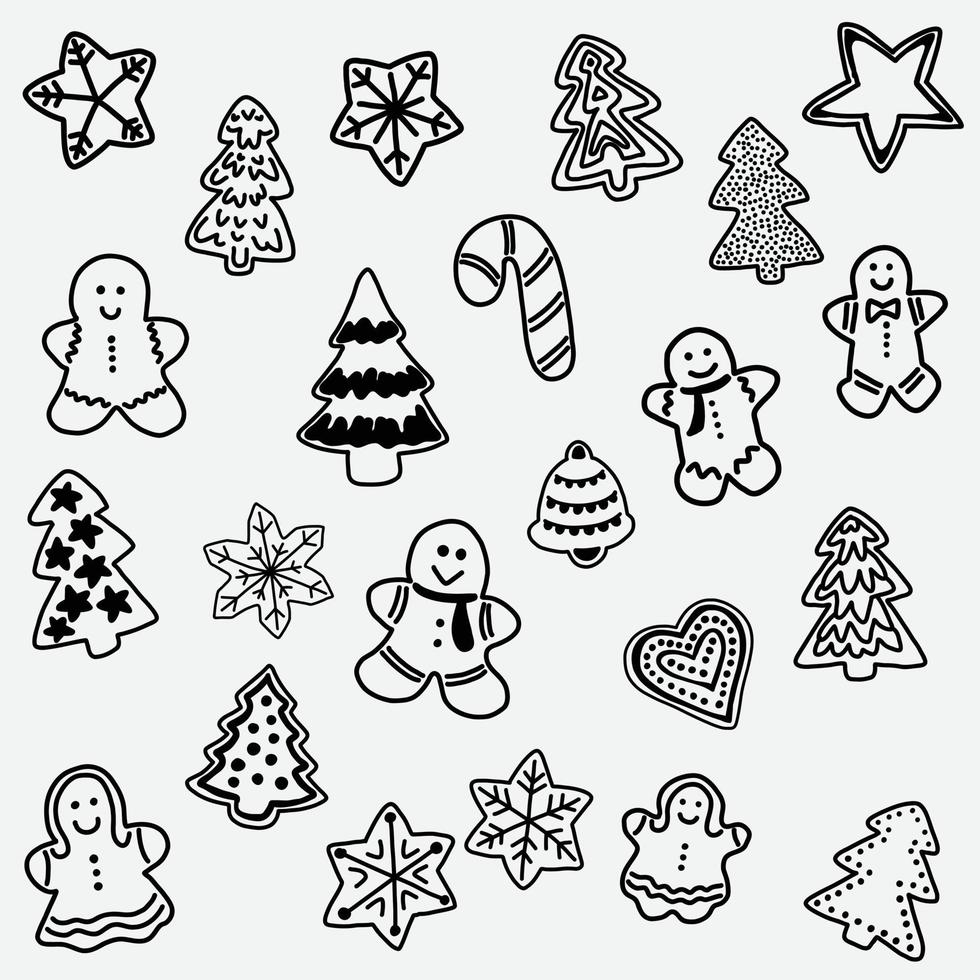 Doodle freehand sketch drawing of ginger bread cookie. vector