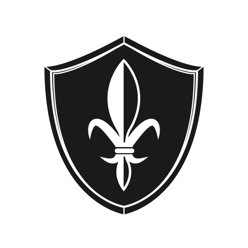 icono de escudo medieval vector