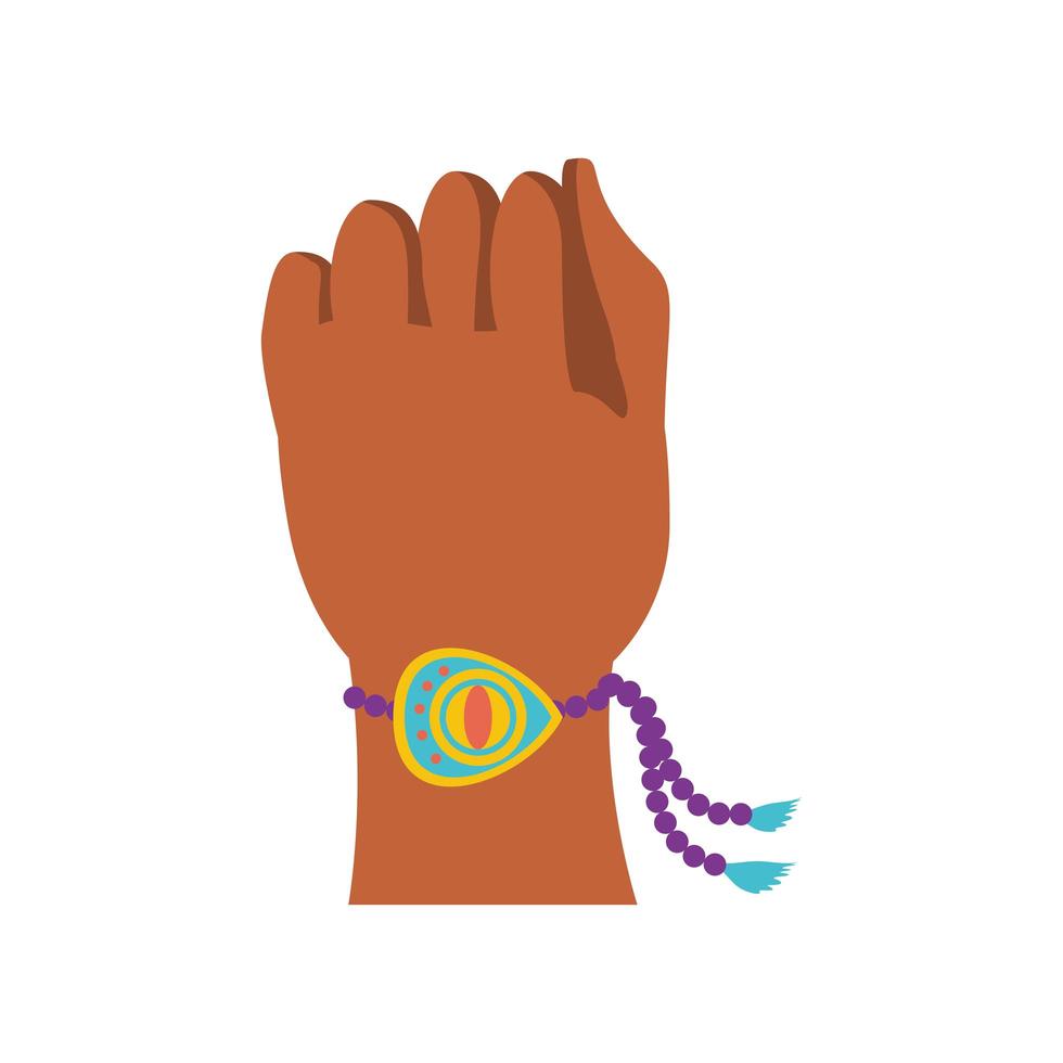 mano con pulsera decorativa vector