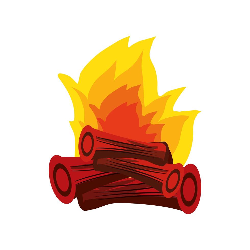 hot firewood flame vector