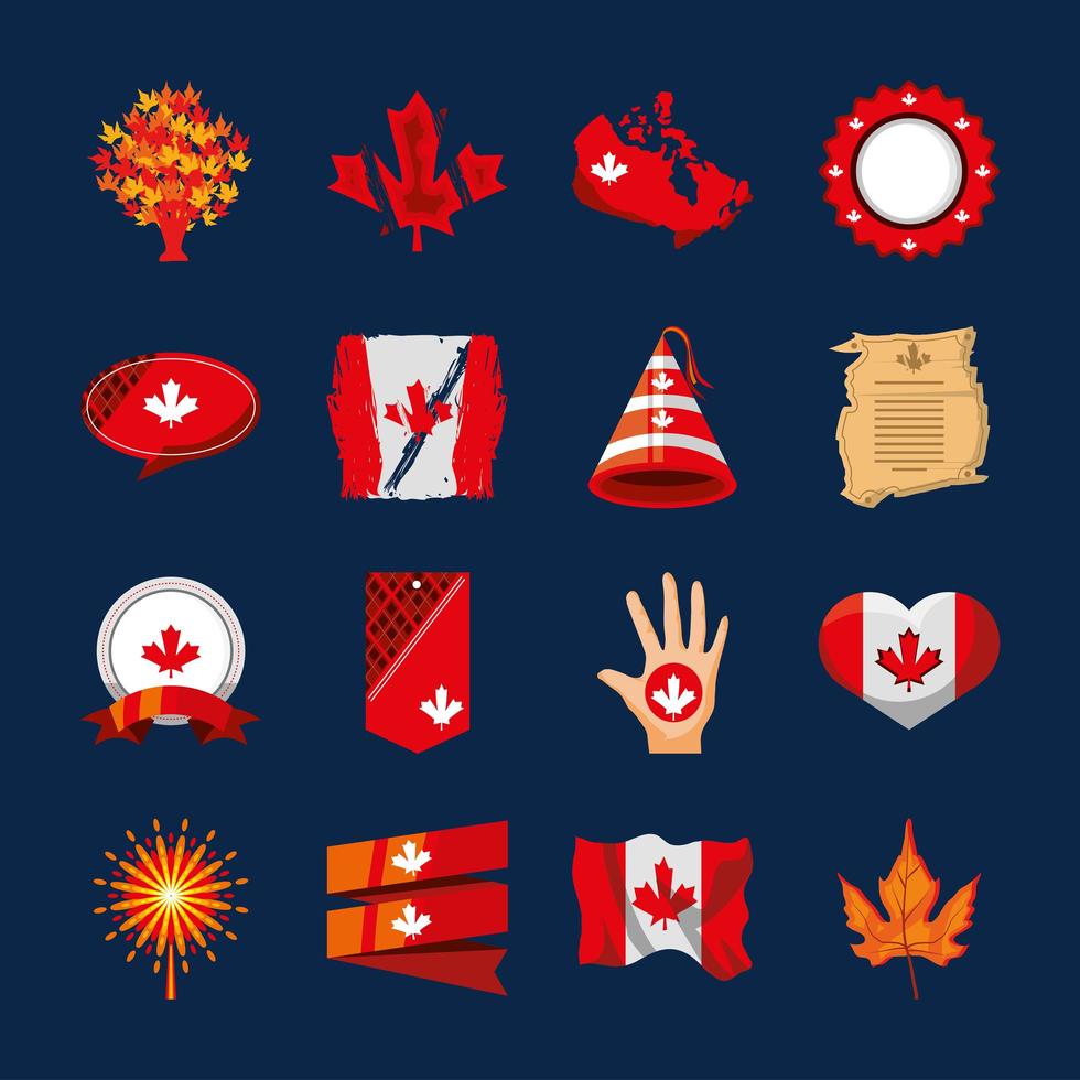 set of canada day vector