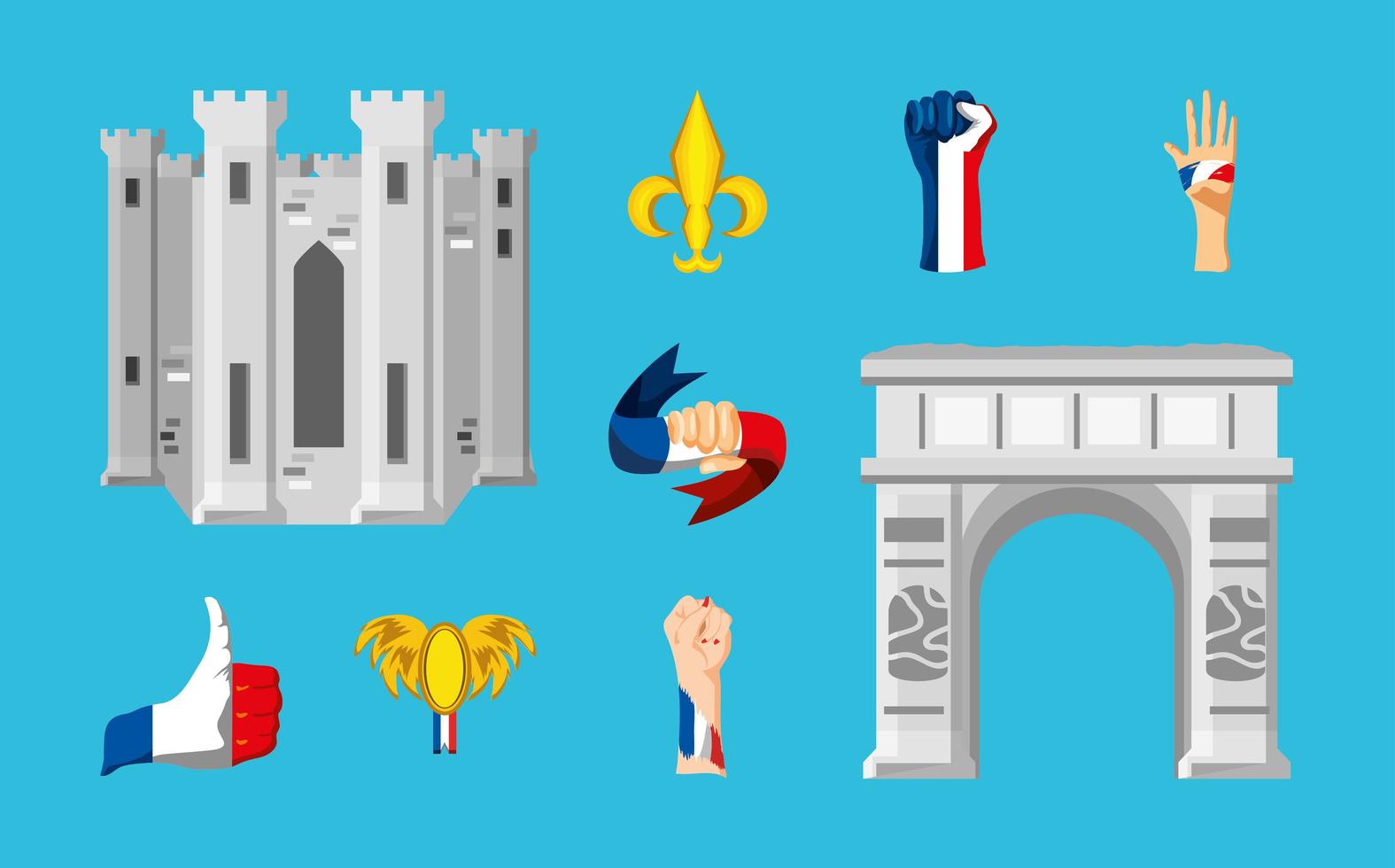 france architecture flag vector