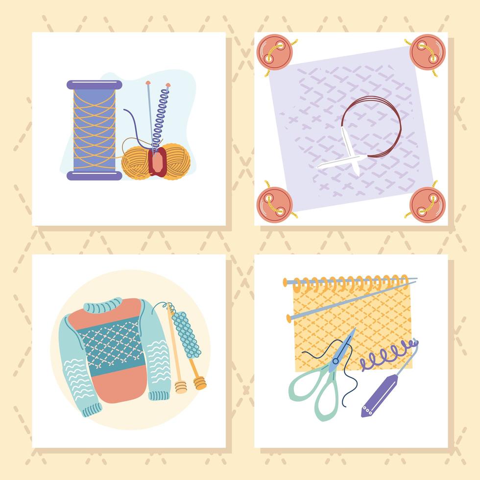 knitting and needlework vector