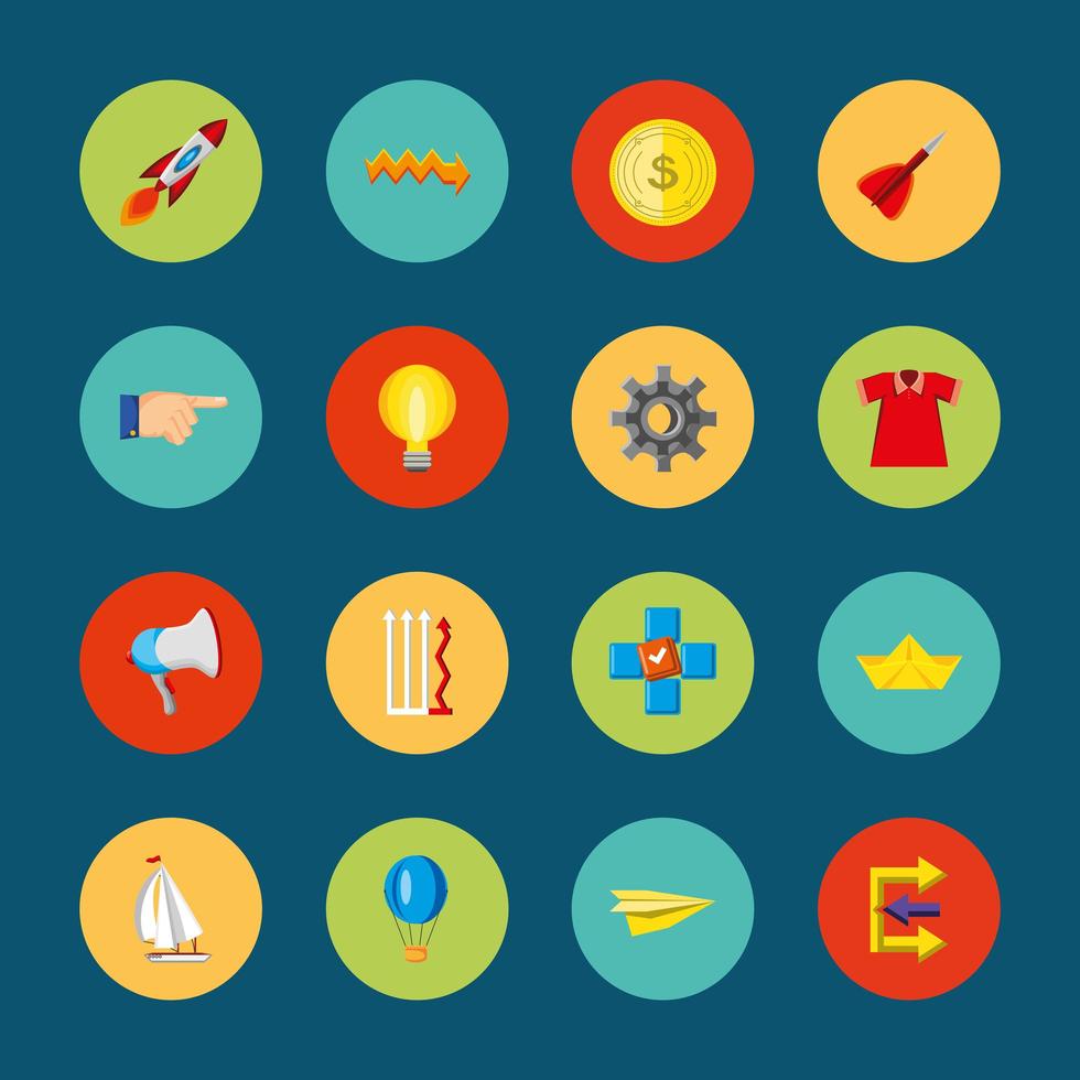 icon set disrupt idea vector