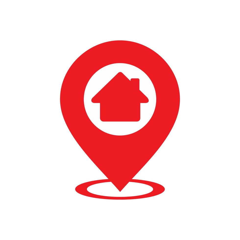 pin map pointer with house icon vector