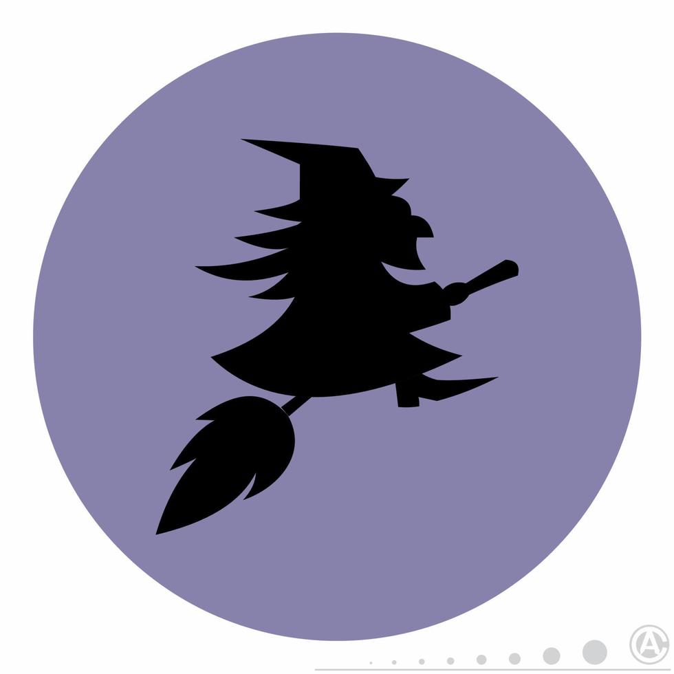 Witch Icon on Colorful Flat Style vector