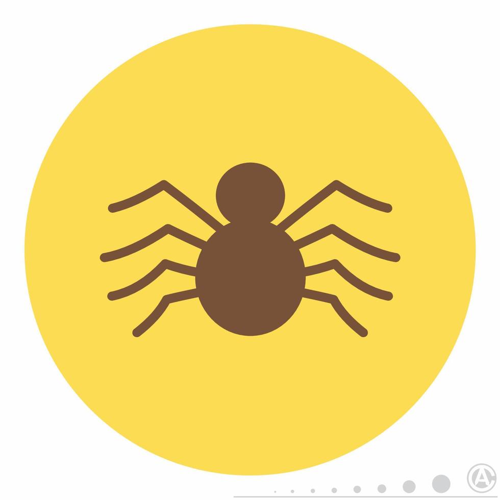 Spider Icon on Colorful Flat Style vector