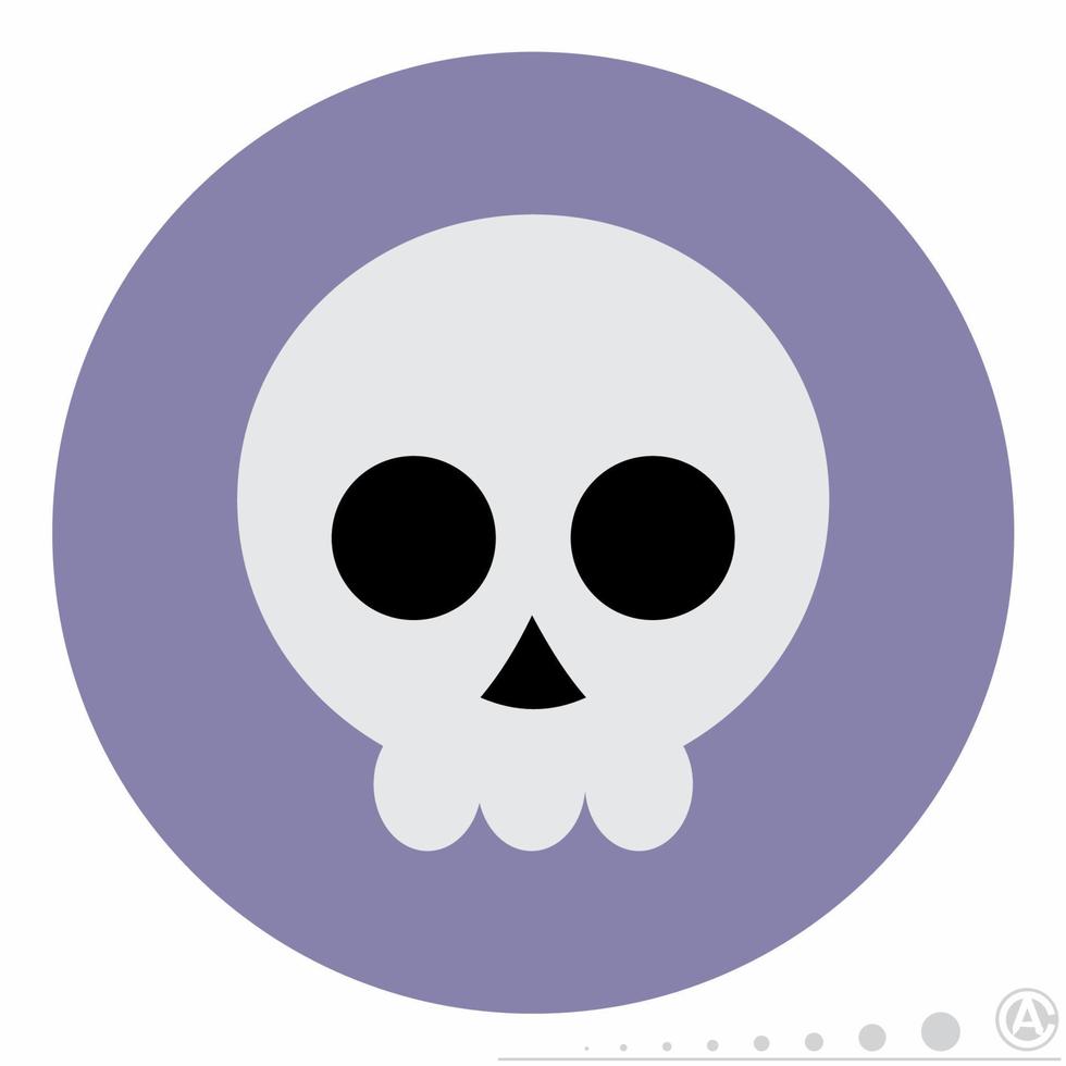 Skull Icon in Colorful Flat Style vector