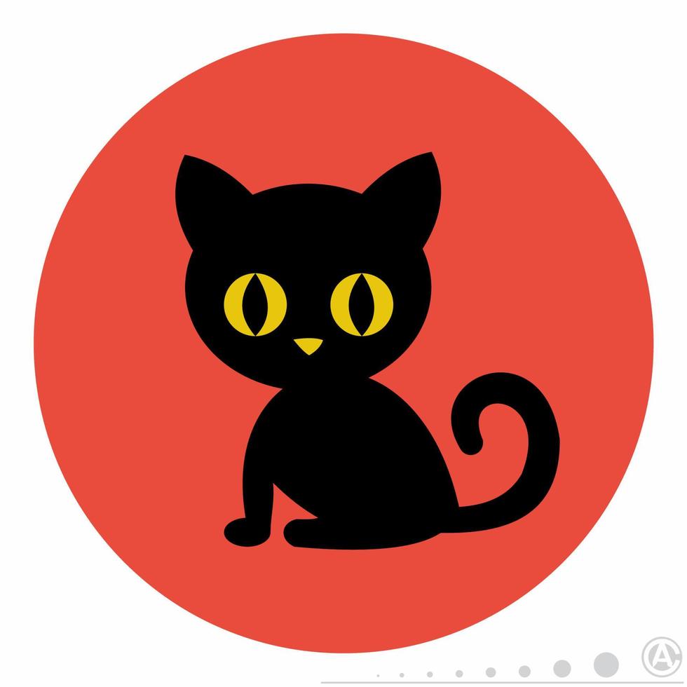 icono de gato en estilo plano colorido vector