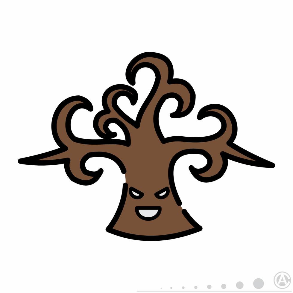 icono de árbol línea plana.eps vector